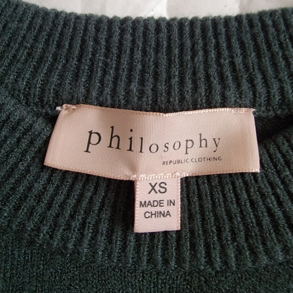 Philosophy Green Crew Neck Sweater - Womens XS - Picture 3 of 7